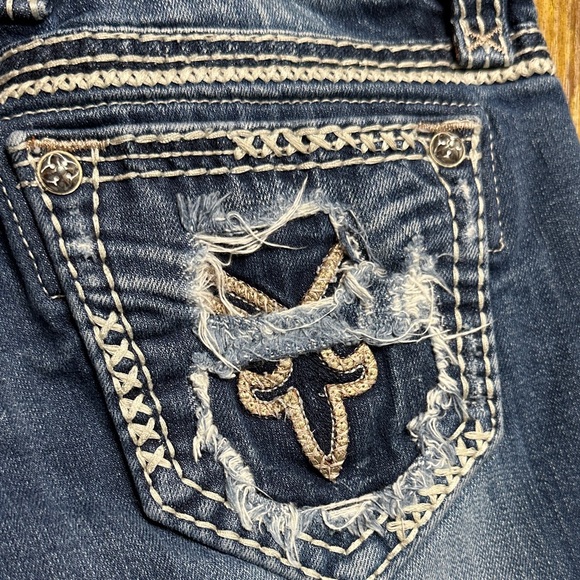 Rock Revival Distressed Blue Jean Shorts - Picture 4 of 9